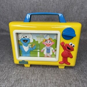 Vintage Sesame Tyco Elmo Musical TV Music Box Wind Up Jim Henson - Tested Works
